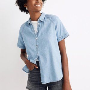 Madewell Light Blue Short-Sleeve Denim Button-Down Shirt